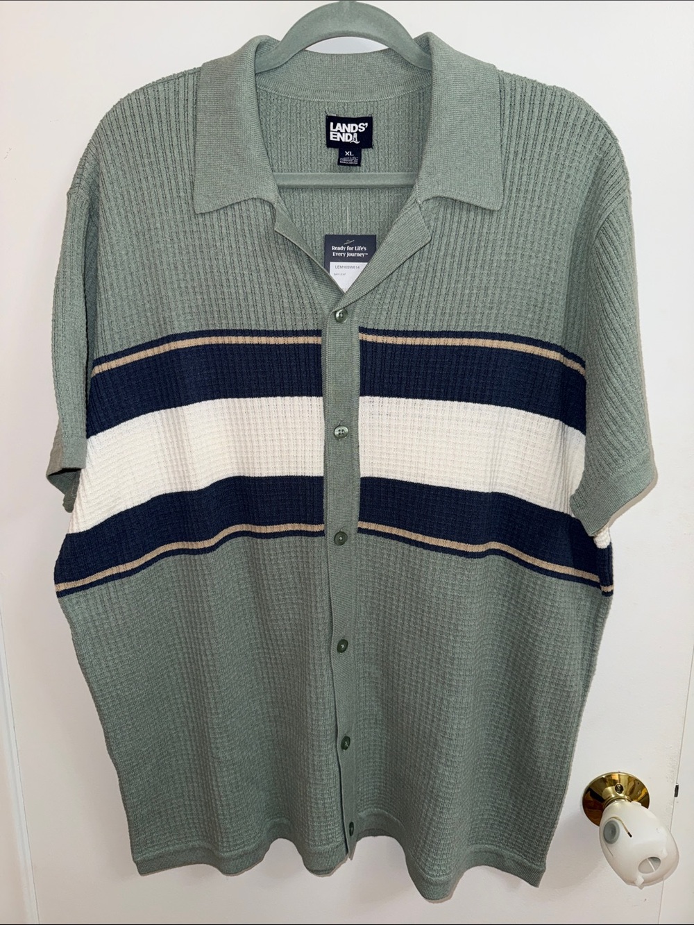 Lands End Button Up Sweater Polo